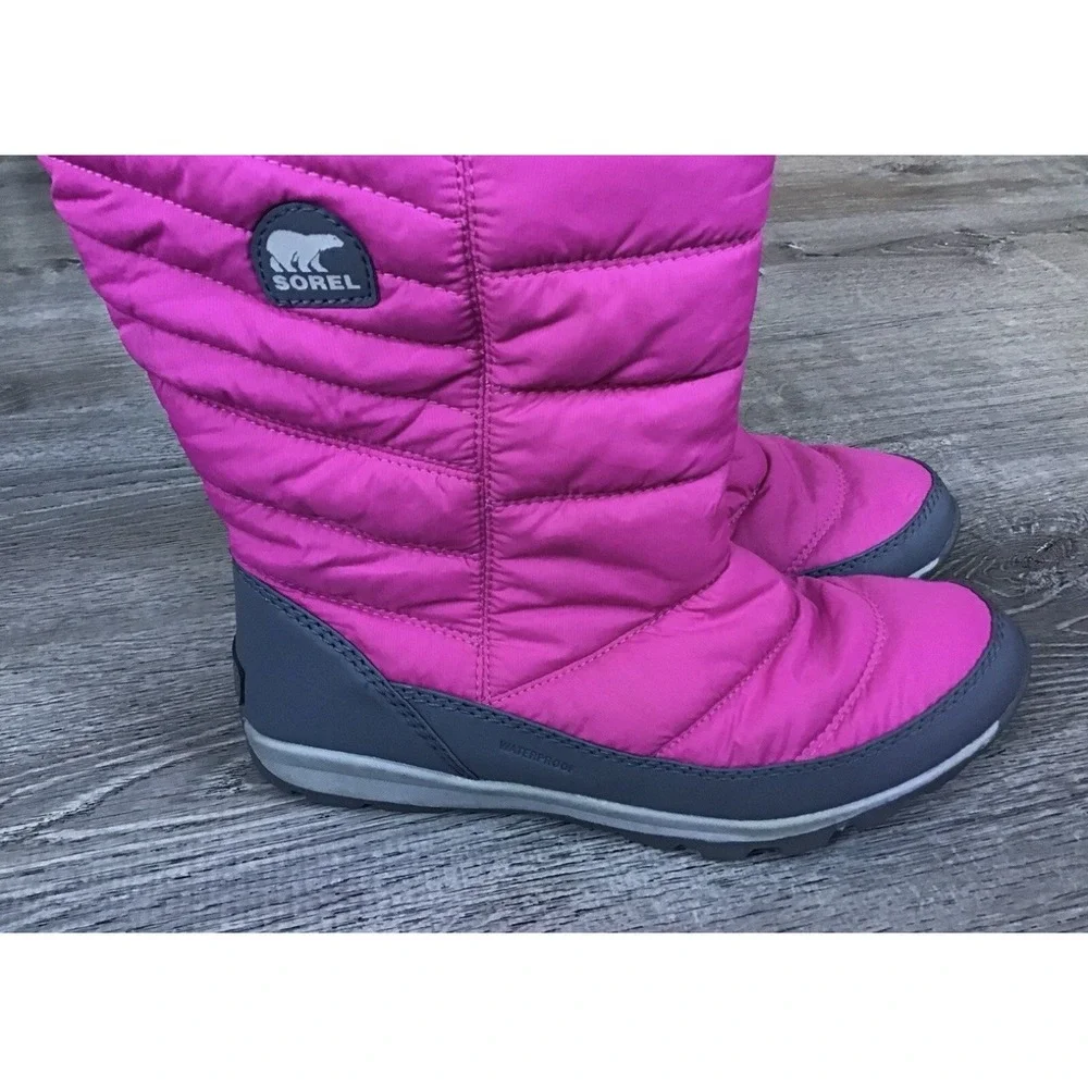 Sorel Youth Girls Size 7 Winter Snow Boots Big Kid Youth Pink/Gray NY1896-695